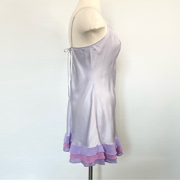 Y2K Victoria’s Secret Silk Mermaid Chiffon Ruffle Purple Slip Dress Chemise S - Picture 6 of 8